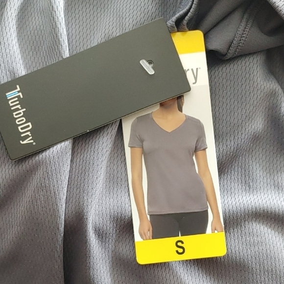 NWT TurboDry Women's Performance V-Neck Tee Gray S - Picture 5 of 5